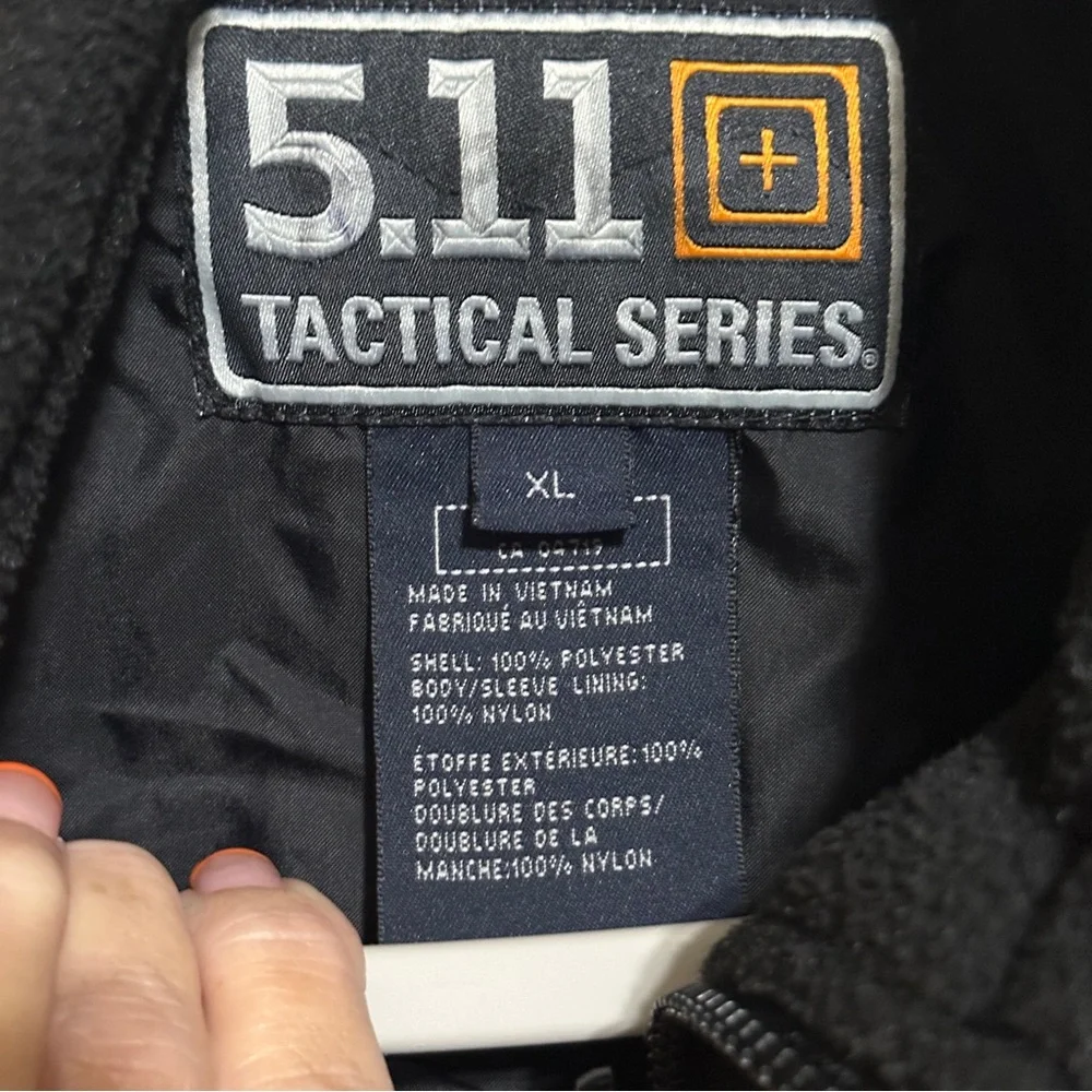 511 Tactical Jacket Mens XL Black Full Zip Detachable Sleeve Jacket Fleece Heavy - Picture 2 of 7